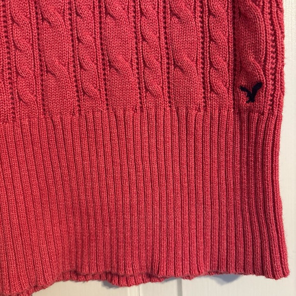 American Eagle Size Small Cable Knit V-Neck Sweater Y2K - Picture 3 of 6